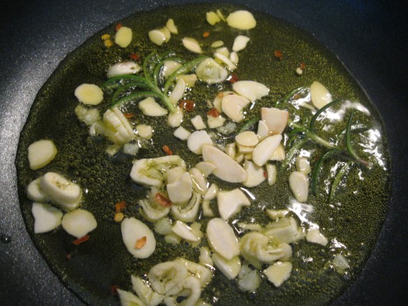 garlic and almonds in oil